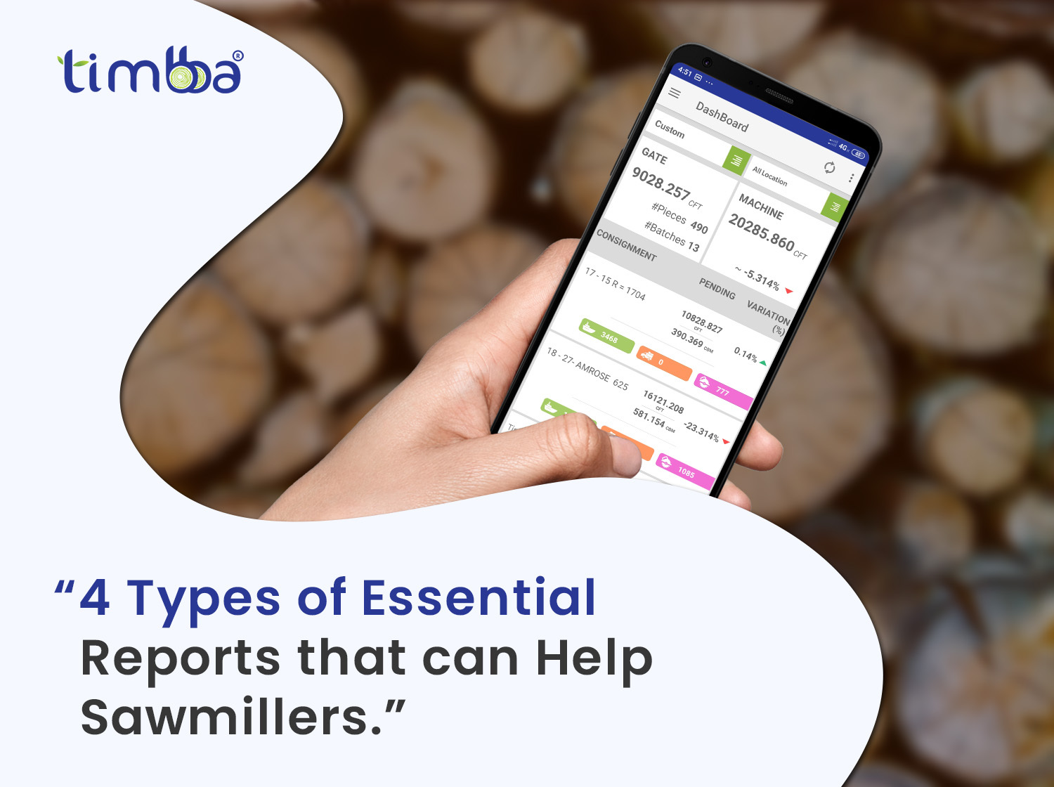 a man generating timber reports of logs with the help of Timbba, which is a software of timber industry